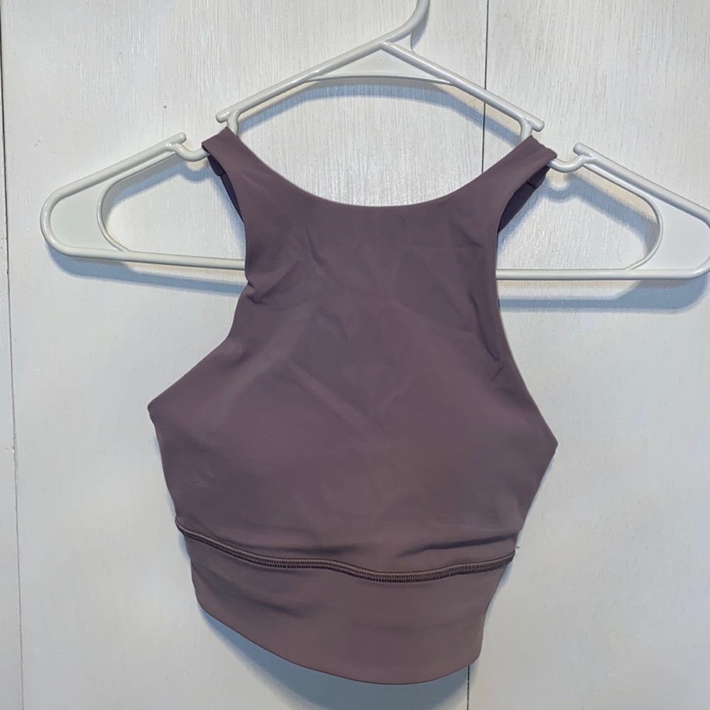 Violet Verbena Lululemon Energy High-Neck Longline Tough Bra